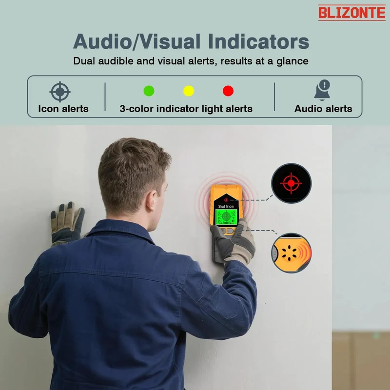 Top Shelf Six In One Stud Finder Wall Scanner Delivers Dead On Accuracy To Locate Wood Beams Electrical Wires Metal Pipes And Nails With Zero Guesswork Featuring Bright Audio Visual Alarms And Built In Magnet For No Sweat Renovations