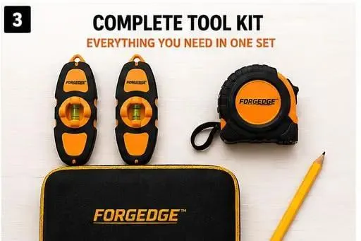 Kickass Magnetic Stud Finder 2-Pack With Integrated Level Measuring Tape Carpenter Pencil And Rugged Case For Drywall Wood N52 Neodymium Magnets Heavy Duty Home Remodeling Kit