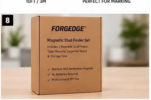 Kickass Magnetic Stud Finder 2-Pack With Integrated Level Measuring Tape Carpenter Pencil And Rugged Case For Drywall Wood N52 Neodymium Magnets Heavy Duty Home Remodeling Kit