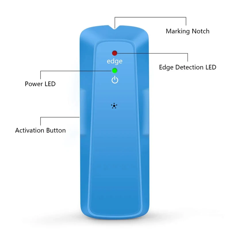 Straight Shooter Electronic Wall Stud Finder Nailing Down Wood And Metal Supports Through Drywall Up To Three Quarter Inch Depth With Blinking LED Light And Loud Audio Alert For No Sweat Renovations Blue