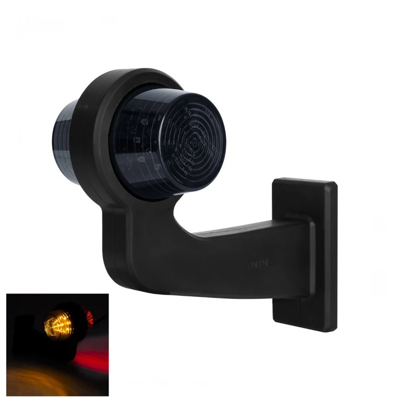 Feu de gabarit danois à bras long, style Old School, verre foncé, ambre et rouge