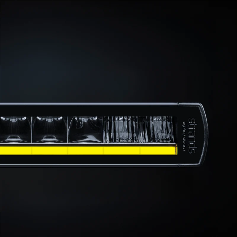 Barres lumineuses droites à une rangée Strands Siberia XP avec feu de position jaune/blanc