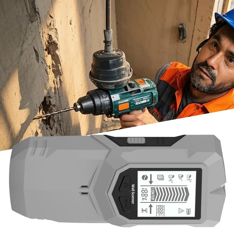 Pro Grade Stud Finder Wall Scanner Dead On Depth Precision Lcd Readout Audio Warning Nail Wood Studs Metal Pipes Live Wire In Walls Ceilings Floors Fast Reliable Home Project Tool