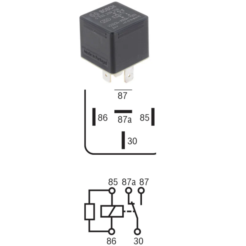 Relais inverseur miniature BOSCH 24 V 20 A / 5 broches