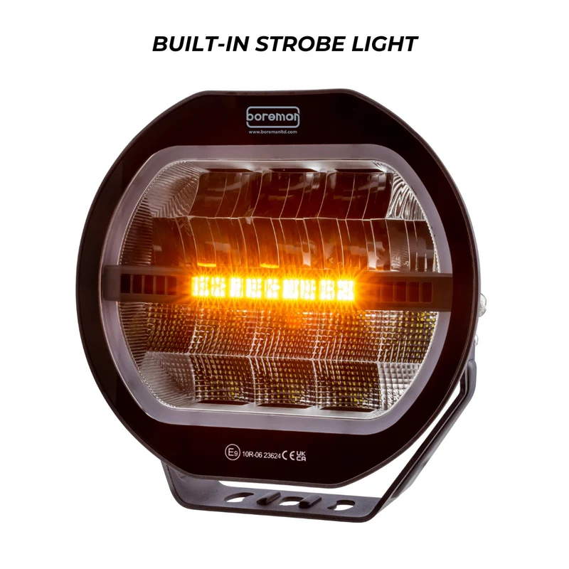 Feu de route LED Boreman Halo avec lumière stroboscopique