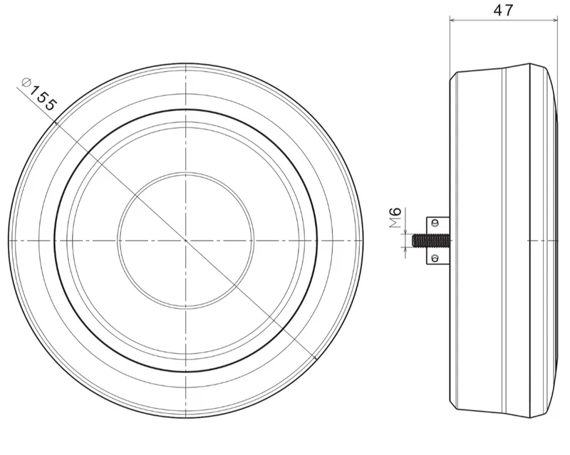Boîtier de feu arrière à LED rond Fristom pour FT-313 et FT-314