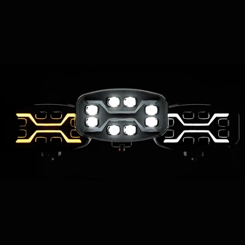 Projecteur LED Dark X-Spider avec feux de jour blancs et fonction stroboscopique / 9"