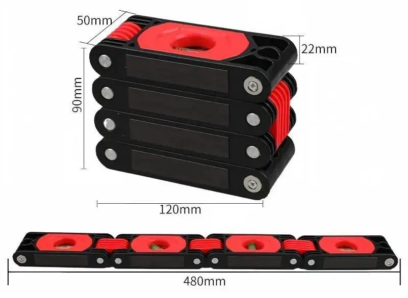 Heavy Duty Multi Fold Magnetic Spirit Level And Precision Measuring Ruler For Woodworking Shop And Home Craftsmen Delivering Straight Shot Accuracy With Square Deal Magnets For Dead Nuts Corner Layouts