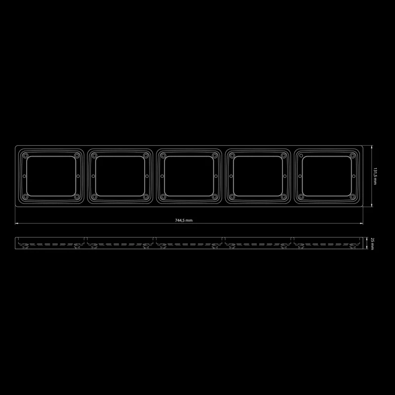 Cadre de montage LED Strands IZE / version 5 lampes