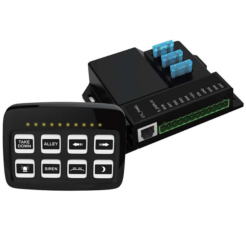 Panneau de commande à 8 boutons et module d'alimentation/support à ventouse
