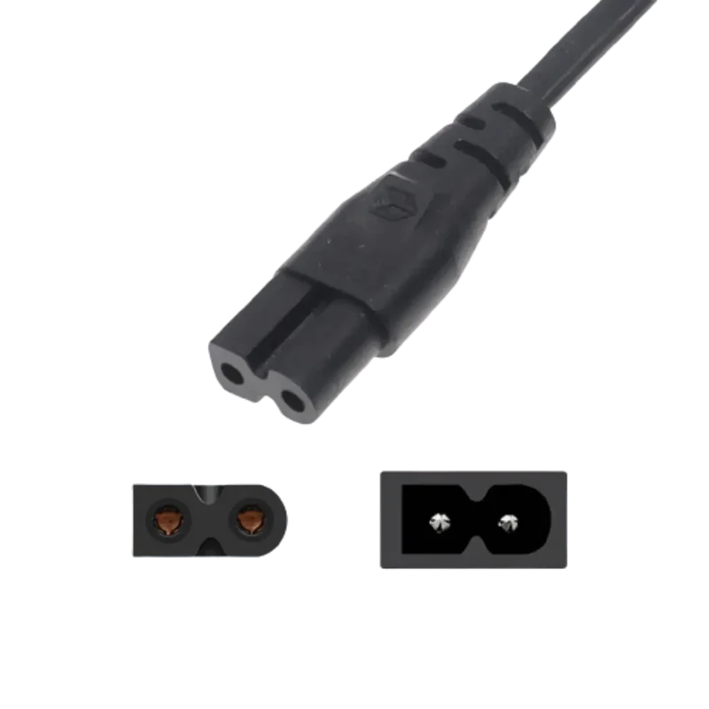 Câble alimentation secteur C7 figure 8 1,8 m noir prise européenne