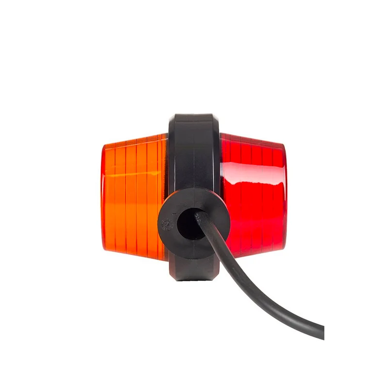 Feu de position court danois style ancien / Lentille néon ambre et rouge