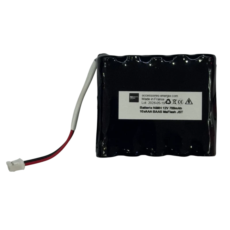 Batterie NiMH 12V 700mAh 10xAAA BAAS MaFlash JST
