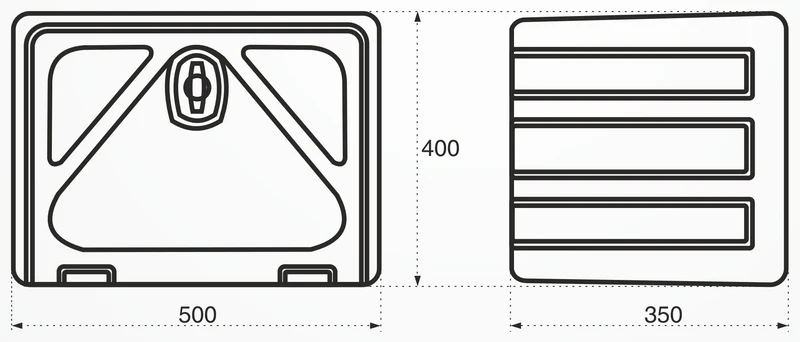 Boîte à outils Stabilo pour véhicules utilitaires / 500 x 400 x 350 mm