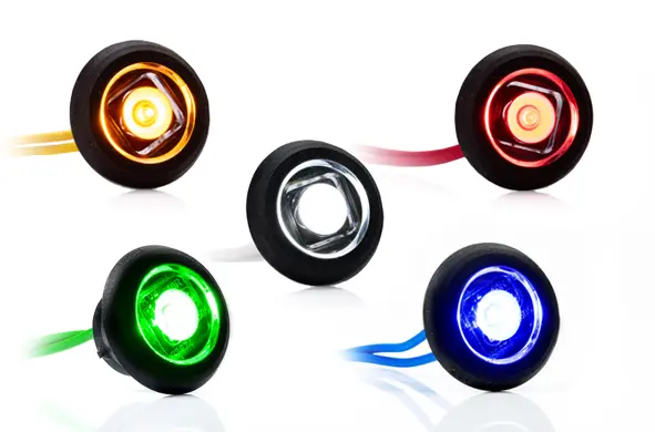 Feu de position rond LED Bulls Eye avec joint plat et incurvé