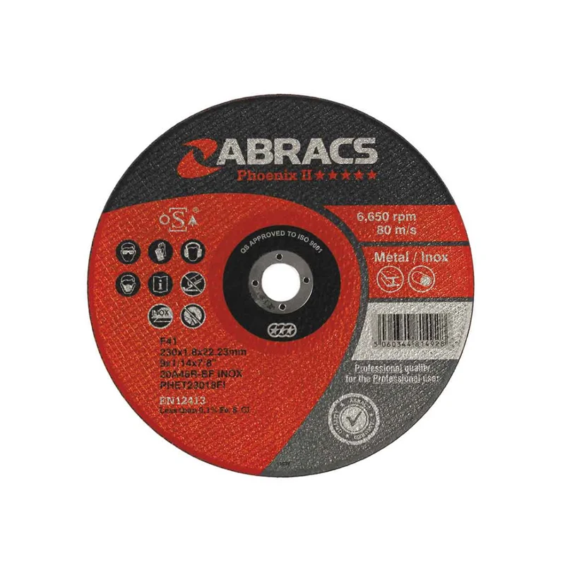 Abracs Disques à tronçonner extra fins 115 x 1.0 x 22 mm / Lot de 5