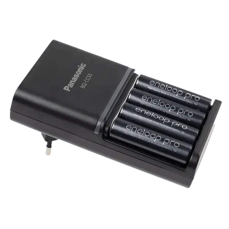 Chargeur rapide et intelligent avec 4 batteries Panasonic Eneloop Pro K-KJ55HCD40E