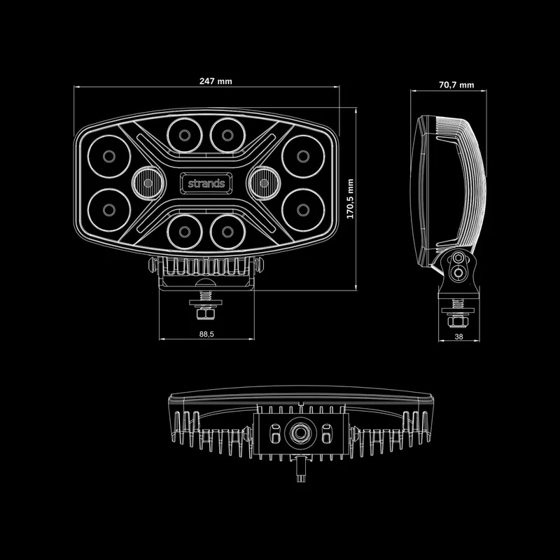 Strands Dark Knight Insane Lampe de conduite avec feux stroboscopiques d'avertissement de danger