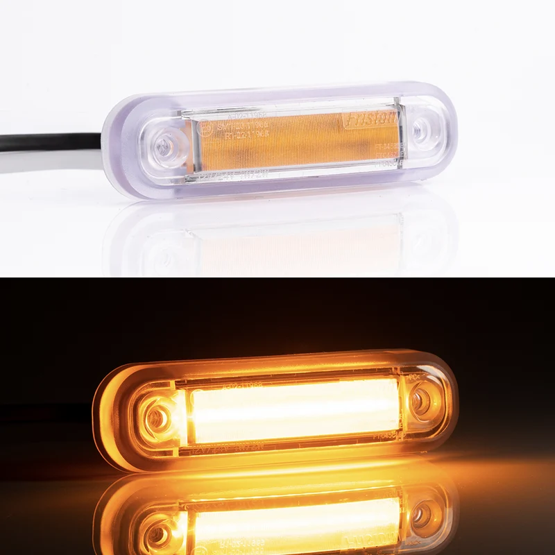 Feu de position LED effet néon avec joint transparent / Ambre