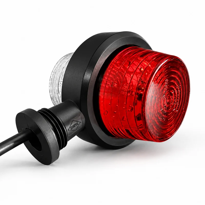 Feu de gabarit court à LED de style danois à l'ancienne / Lentille rouge et transparente