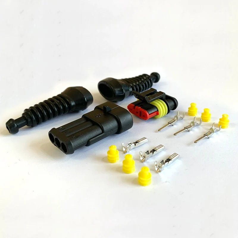 Kit de connecteur SuperSeal / 3 broches / avec gaines en caoutchouc
