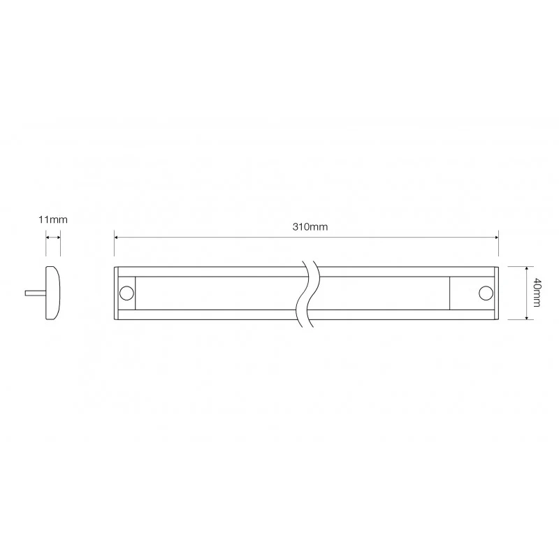Lampe à bande intérieure - 310 mm - Lampes automatiques à LED - Aluminium noir