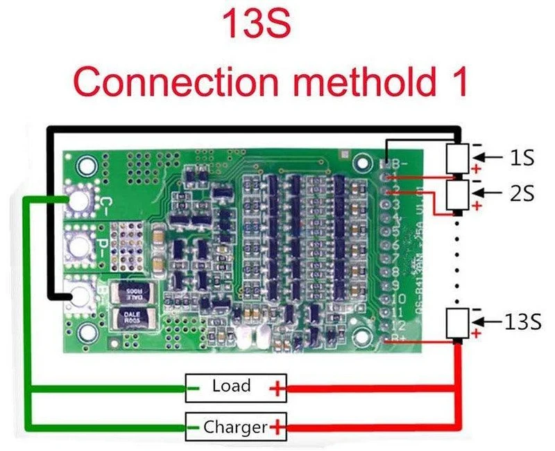 Carte de protection BMS Li-ion 6S à 13S - 25A