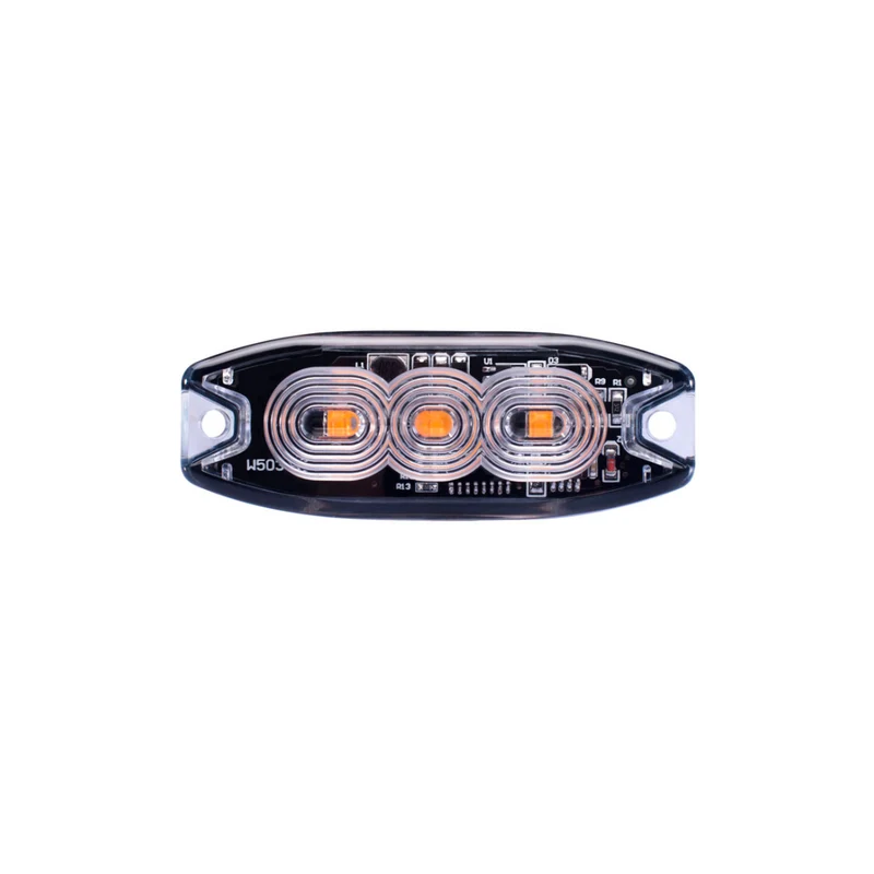 Lumière stroboscopique d'avertissement de danger Slimline / 3 LED / Ambre