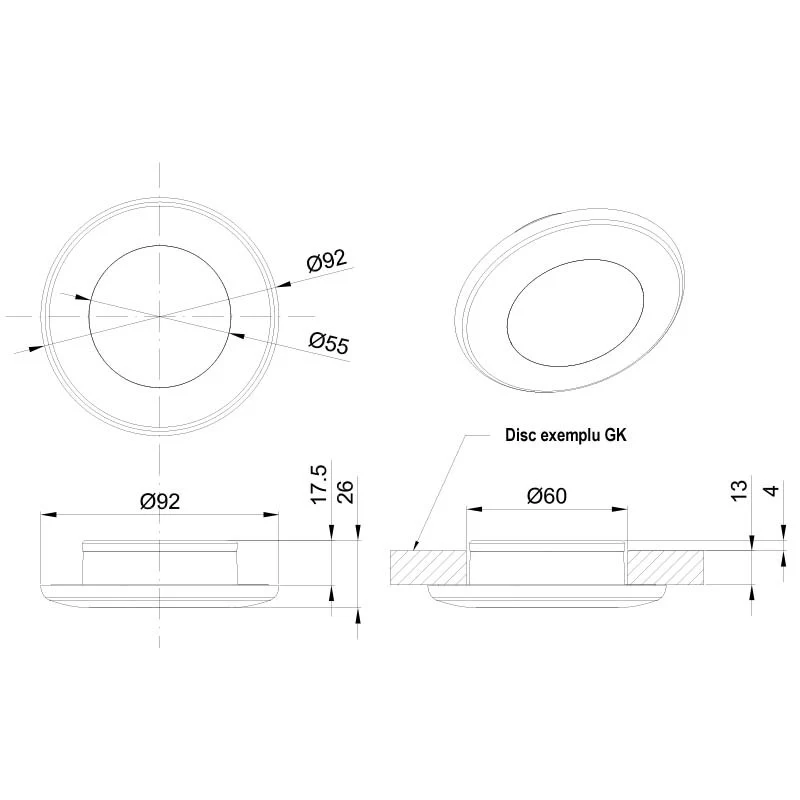 Éclairage intérieur LED / Rond 92 mm / Pas de fixations visibles / 420 Lumen = Ampoule 35 W