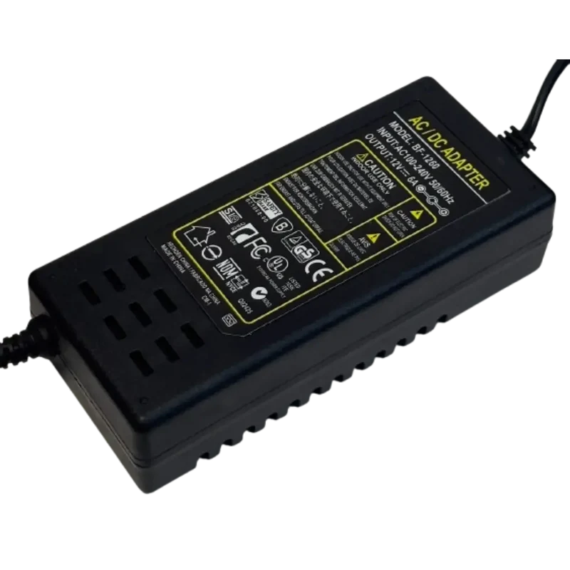Alimentation AC/DC 12V 6A 72W – Adaptateur Secteur 230V Ruban LED Caméra