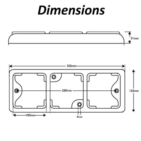 *DERNIER EXEMPLAIRE* Feu combiné triple - Stop/Feu arrière/Clignotant/Feu de recul - LED Autolamps 100BRAWME