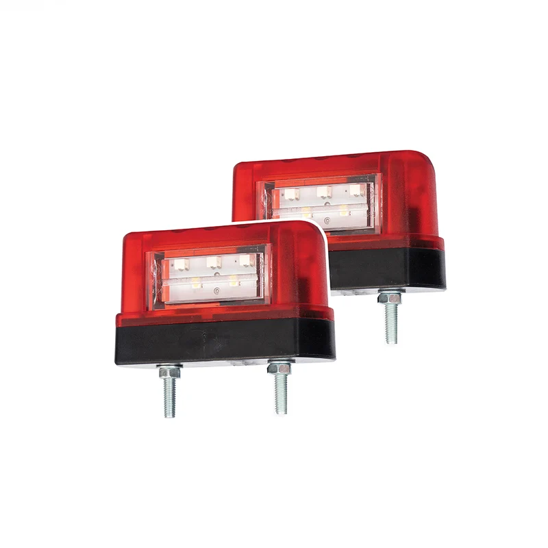Lampe de plaque d'immatriculation LED Slimline avec feu de position arrière / Lot de 2