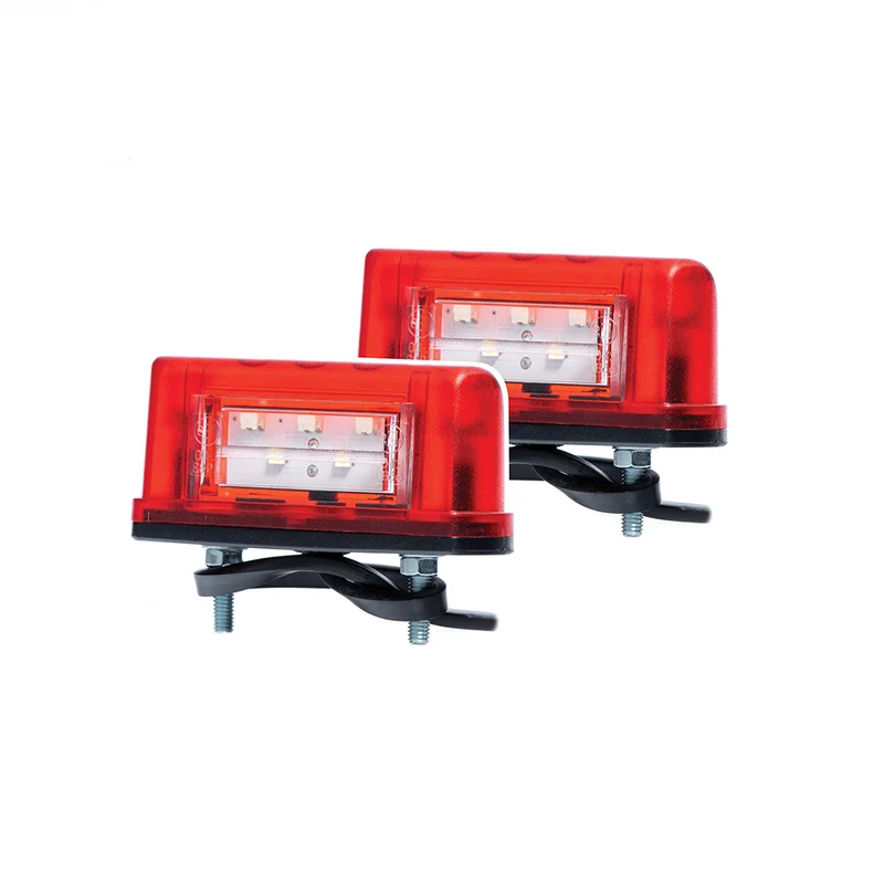 Lampe de plaque d'immatriculation LED Slimline avec feu de position arrière / Lot de 2