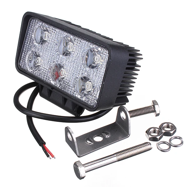 Projecteur de travail rectangulaire à LED 18 W avec faisceau large de 1100 lumens