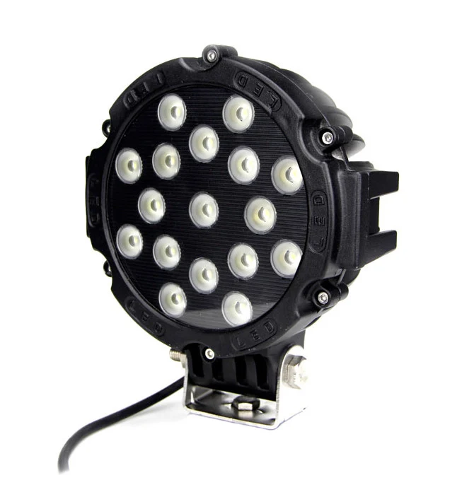 Projecteur LED rond robuste noir 3600 lumens / 51 W