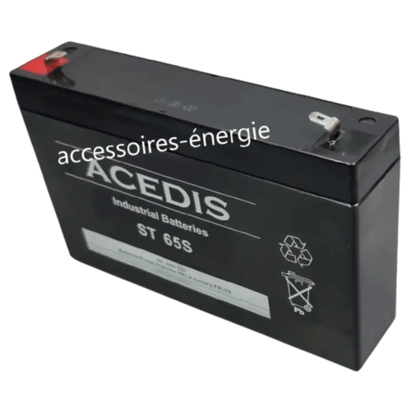 Batterie Plomb AGM ACEDIS ST65S 6V 8Ah – Faston 4.75mm – Remplace NP7-6