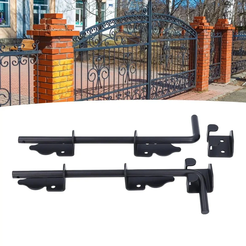 2 Pack 12 Inch Solid Gate Drop Rods With Powder Coated Steel Construction For Heavy Duty Yard Security And Gating Up Your Fence Includes Mounting Hardware For Quick Install To Level Your Gate Lockdown Game With Long Term Reliability Guaranteed