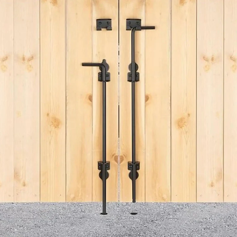 Heavy Duty 2 Pack 12 Inch Black Powder Coat Steel Gate Drop Rods For Rock Solid Fence Security Featuring Rust Proof Frame And No Sweat Vertical Or Horizontal Mounting Hardware