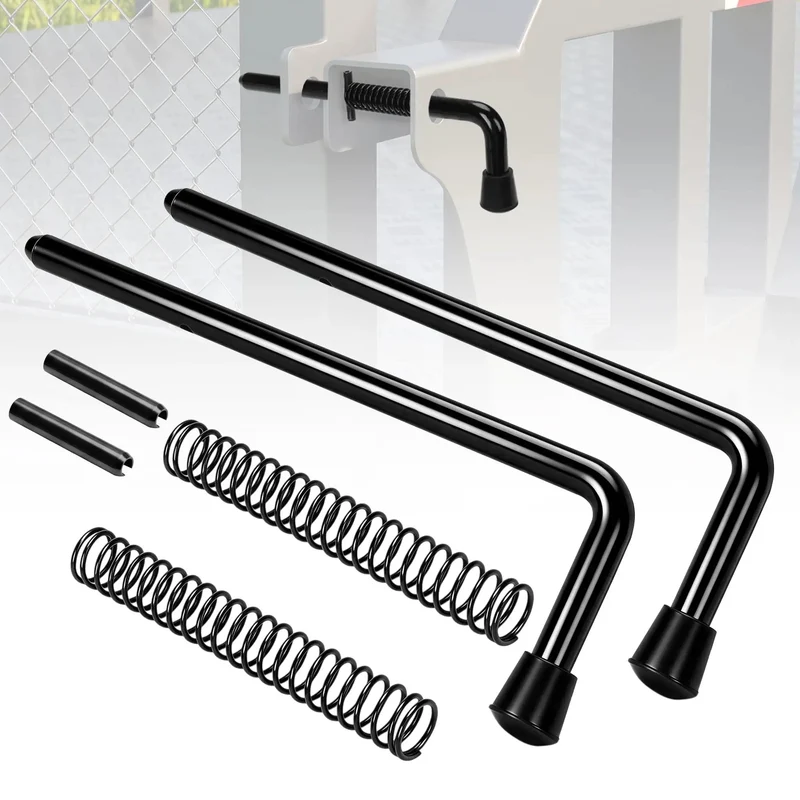 Heavy Duty 819T Trailer Gate Spring Pin Latch Kit 8.5 Inch Black 2 Pack Replace Busted Pins Rock Solid No Wiggle Locking Hardware For Secure Cargo Hauling Drop Straight In Mount