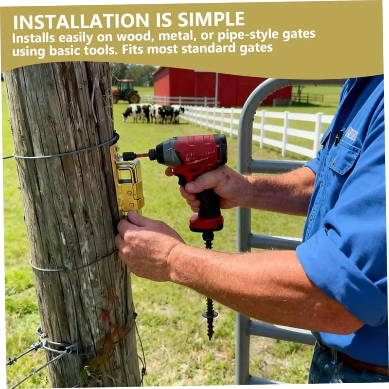 Heavy Duty Automatic Fence Gate Latch With Spring Loaded Security Lock Easy One Hand Operation For Wood Metal And Pipe Gates Barn Ready Farm Ranch And Backyard Hardware No Sweat Setup And Dang Solid Everyday Grip