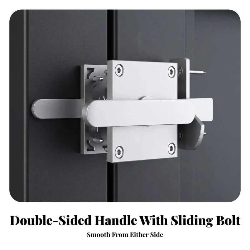 Rock Solid Steel Sliding Bolt Latch With Shielded Spray Coated Finish Double Sided Handle For Heavy Duty Outdoor Gates And Secure Entry Doors Tough As Nails