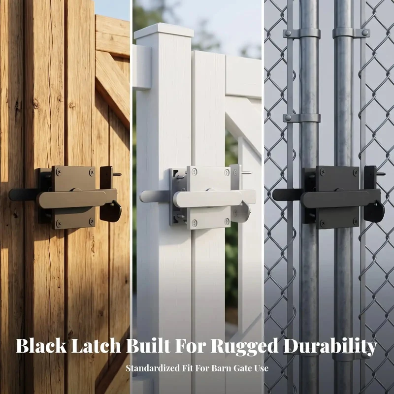 Rock Solid Steel Sliding Bolt Latch With Shielded Spray Coated Finish Double Sided Handle For Heavy Duty Outdoor Gates And Secure Entry Doors Tough As Nails