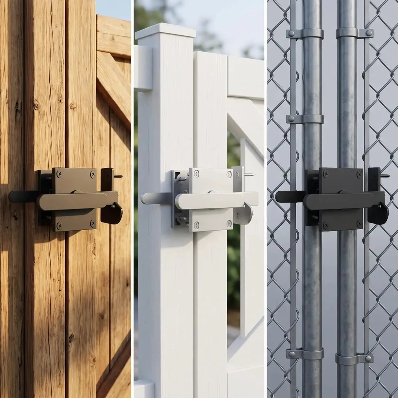 Built Tough Heavy Duty Steel Sliding Bolt Gate Latch With Grippy Double Sided Handle And Rust Resistant Finish For Easy Peasy Install And Sturdy Yard Security Setup