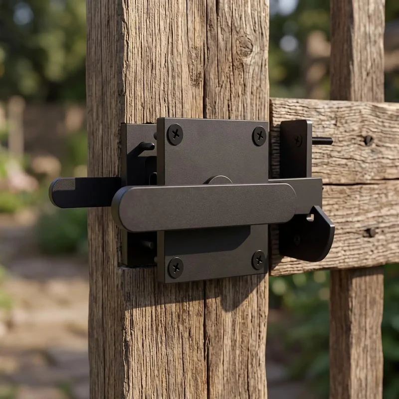 Built Tough Heavy Duty Steel Sliding Bolt Gate Latch With Grippy Double Sided Handle And Rust Resistant Finish For Easy Peasy Install And Sturdy Yard Security Setup