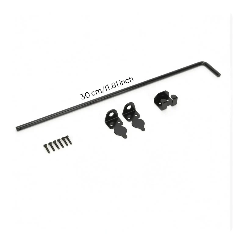 Heavy Duty Gate Bolt Drop Rod Latch Holds Your Fence Tight So It Ain't Budgin' Solid Carbon Steel Construction Ideal For Wood Gardens And Yards To Secure Entryways With A Sleek Black Painted Finish 30 Cm
