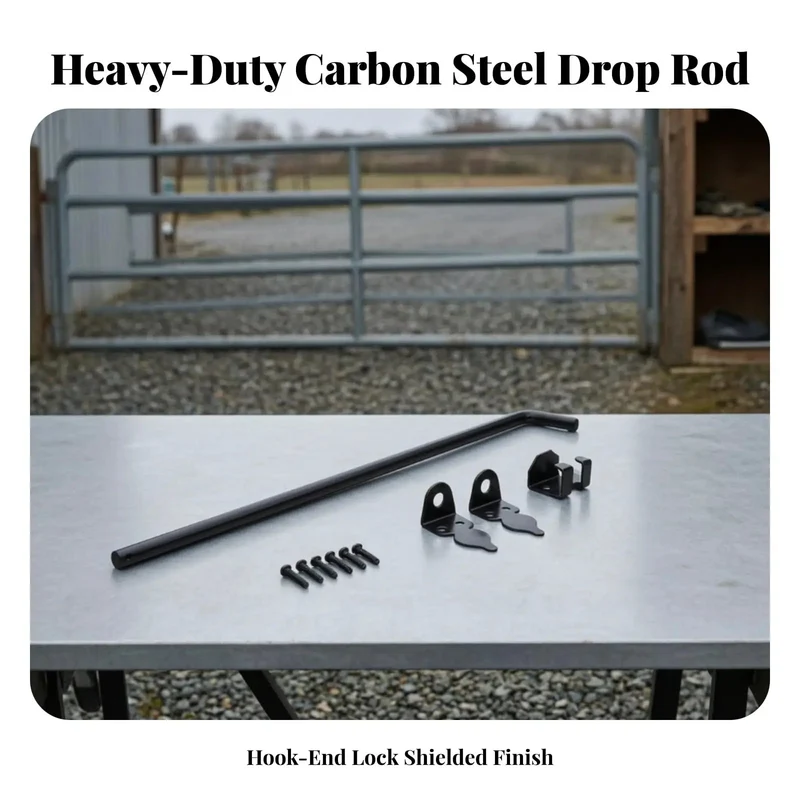 Heavy Duty Gate Bolt Drop Rod Latch Holds Your Fence Tight So It Ain't Budgin' Solid Carbon Steel Construction Ideal For Wood Gardens And Yards To Secure Entryways With A Sleek Black Painted Finish 30 Cm