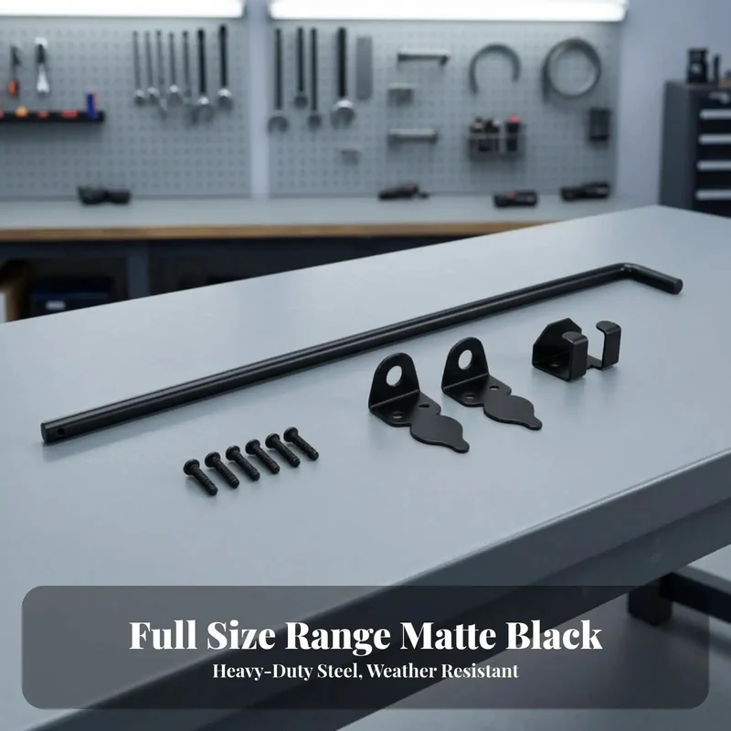 Heavy Duty Gate Bolt Drop Rod Latch Holds Your Fence Tight So It Ain't Budgin' Solid Carbon Steel Construction Ideal For Wood Gardens And Yards To Secure Entryways With A Sleek Black Painted Finish 30 Cm