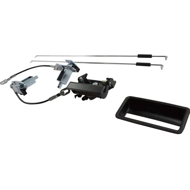 Steel Tailgate Latch Kit For GMC K1500 K2500 C2500 C3500 1988-1998 Driver And Passenger Side Complete Swap Set With Cables Handles And Bezels Left And Right Replacement Part 17007717