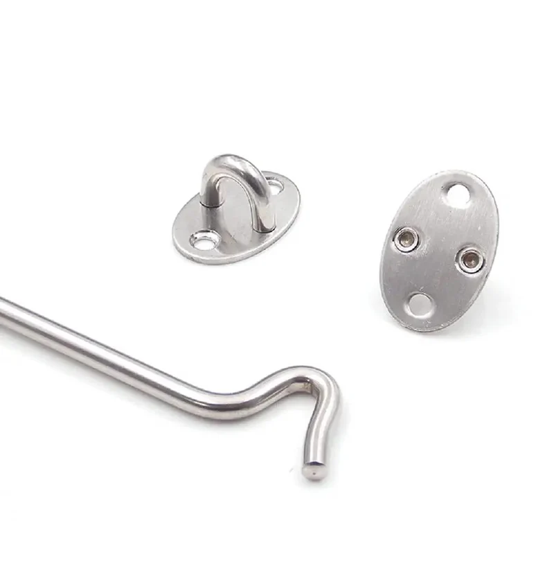 Rock Solid Sus 304 Stainless Steel Barn Door Latch With Hook And Eye Design Heavy Duty Rustproof Window Catch And Door Stop Built Tough For Indoor Outdoor Home Fixes With Screws