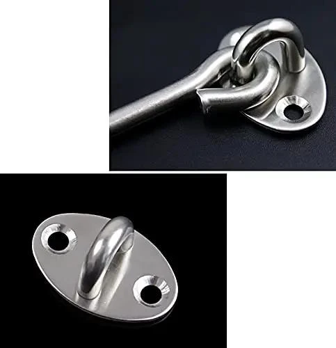 Rock Solid Sus 304 Stainless Steel Barn Door Latch With Hook And Eye Design Heavy Duty Rustproof Window Catch And Door Stop Built Tough For Indoor Outdoor Home Fixes With Screws